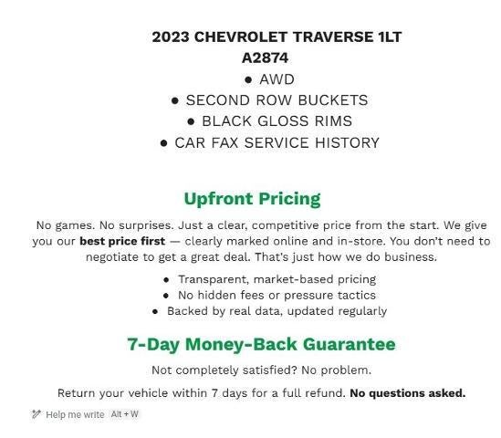 2023 Chevrolet Traverse LT Cloth