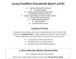2023 Cadillac Escalade Sport