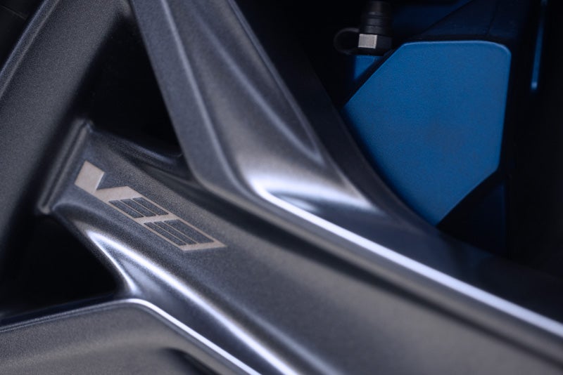 Close-up of the 2026 OPTIQ-V Brembo Performance Front Brakes | Bergstrom Cadillac of Appleton in Appleton WI