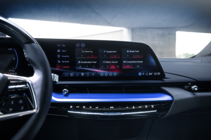 The 2026 OPTIQ-V Display Screen Displaying the V-Mode Settings | Bergstrom Cadillac of Appleton in Appleton WI